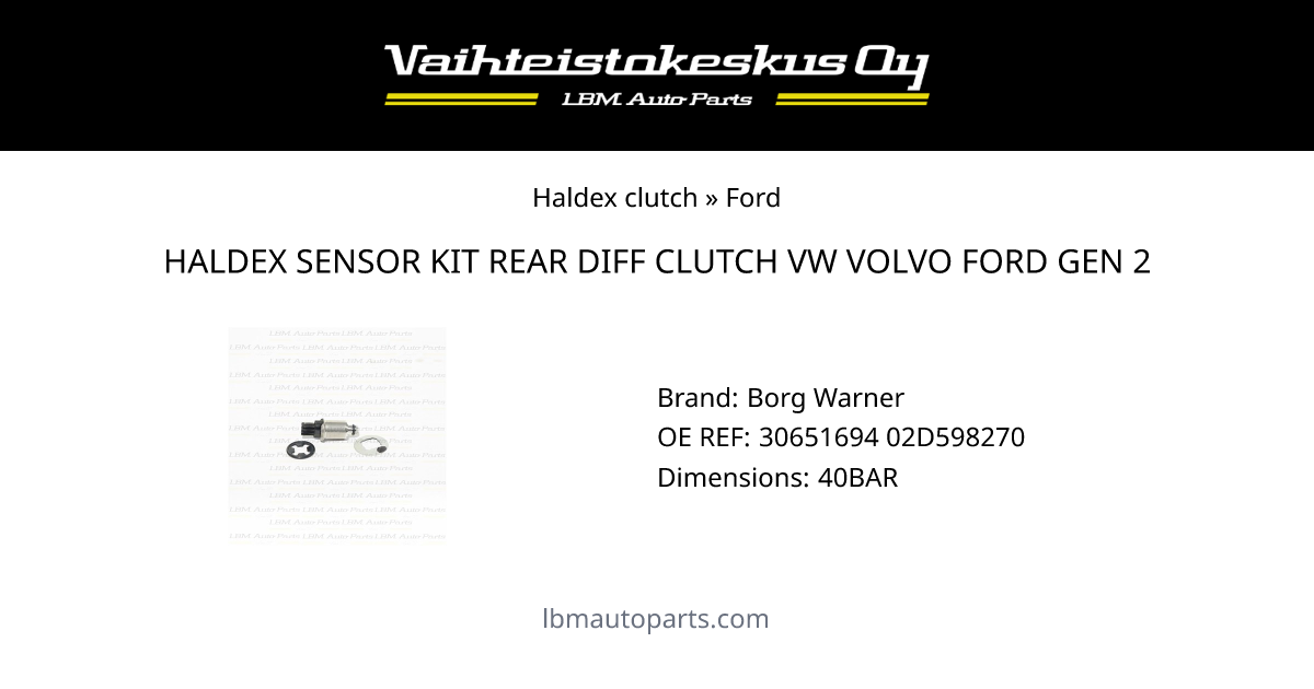 HALDEX SENSOR KIT REAR DIFF CLUTCH VW VOLVO FORD GEN 2
