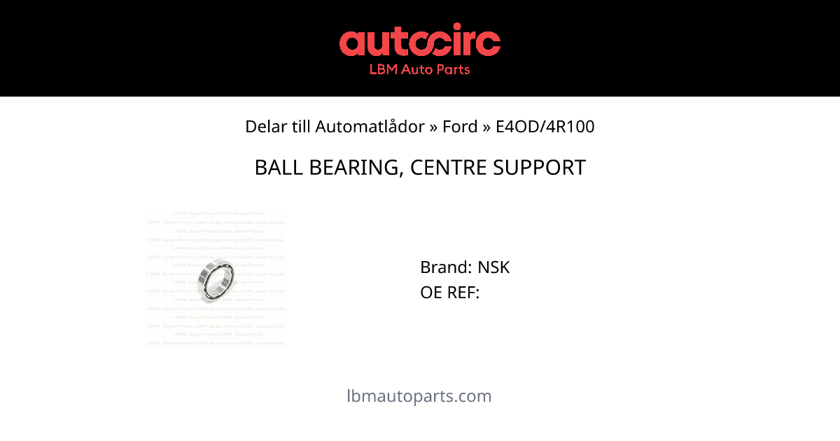 BALL BEARING, CENTRE SUPPORT