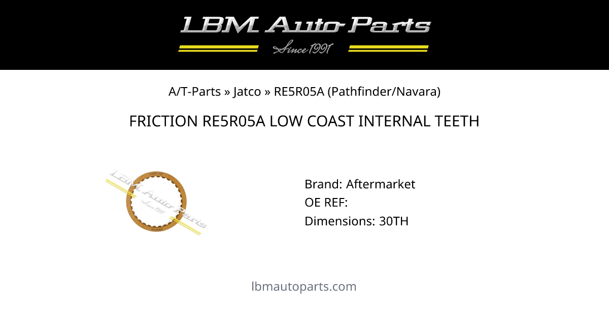 FRICTION RE5R05A LOW COAST INTERNAL TEETH